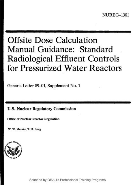 Offsite Dose Calculation for Pressurized Water Reactors