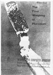 The First Weighing of Plutonium - OSTI