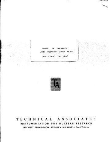 Models SRJ-7 and HRJ-7 Juno Survey Meters