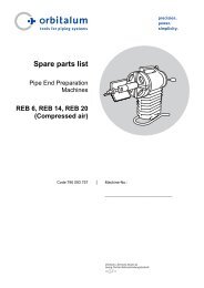 Spare parts list - Technical Tool Solutions