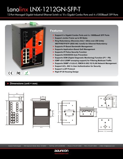 LNX-1212GN-SFP-T Datasheet - PRWeb