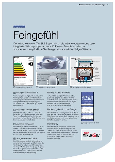 Das neue Swissline-Sortiment Waschmaschinen ... - Electrolux