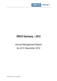 Annual Report 2012 - ORCO Germany