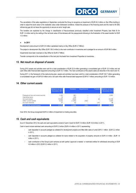 Annual Report 2012 - ORCO Germany