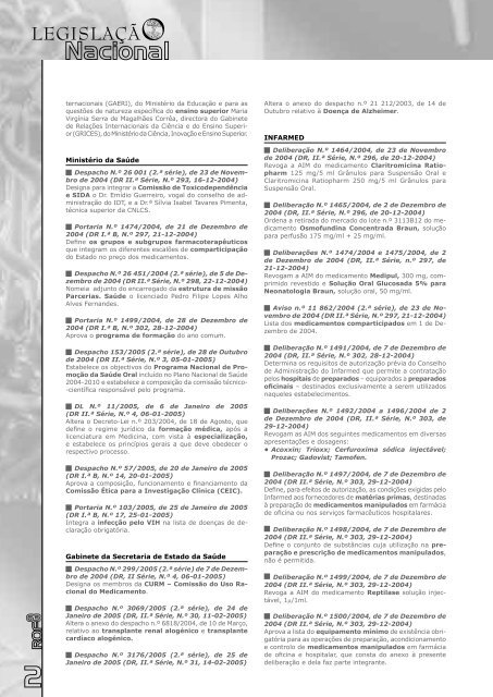 LegislaÃ§Ã£o Nacional e Internacional (16/12/2004 a 15/02/2005)