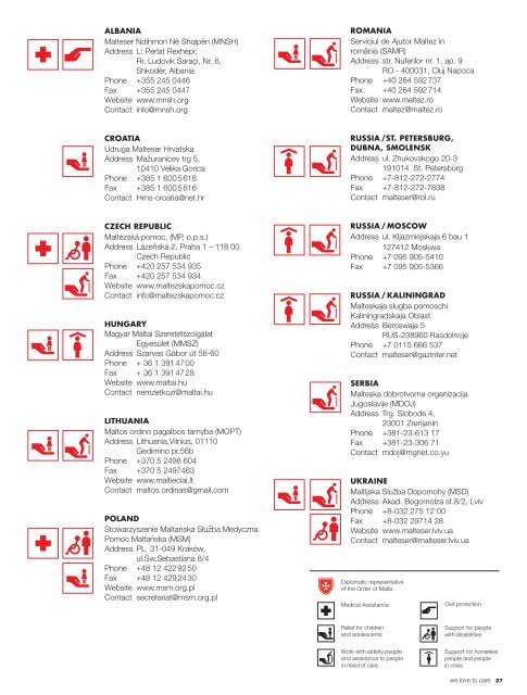 we love to care â order of malta relief activities in central and eastern ...