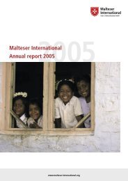 Annual report 2005 Malteser International - Ordine di Malta