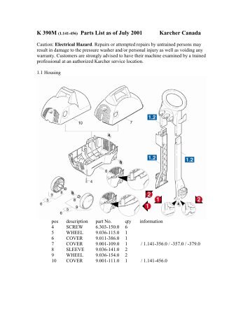 (1.141-456) Parts List as of July 2001 Karcher ... - OrderTree.com