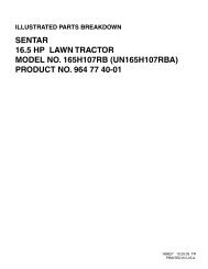 sentar 16.5 hp lawn tractor model no. 165h107rb - OrderTree.com