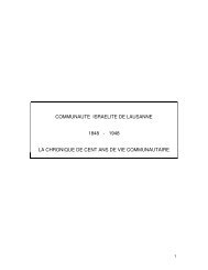 Communauté Israélite de Lausanne 1848-1948. La ... - Ordiecole.com