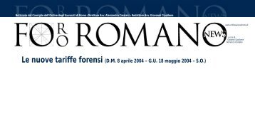 Tariffe forensi - Ordine degli Avvocati di Roma