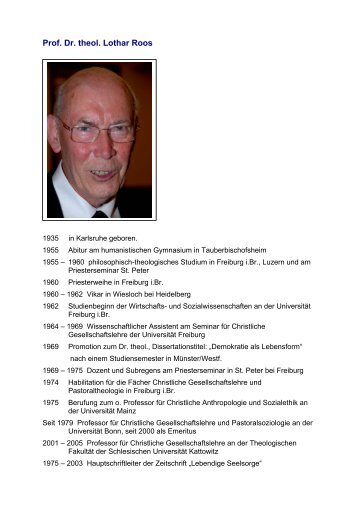 Prof. em. Dr. Lothar Roos - Ordo Socialis
