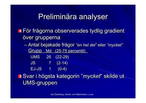 Kai Ãsterberg, Arbets- och MiljÃ¶medicin, Lund - FHV-metodik