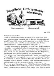 Gemeindebrief Juni 2008 - Ev. Kirche Schwaikheim