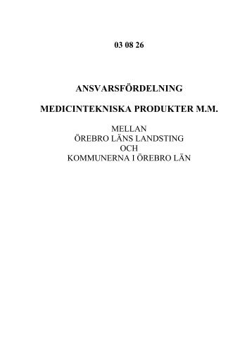 medicintekniska produkter - Ãrebro lÃ¤ns landsting