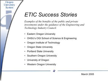 ETIC Success Stories - Engineering and Technology Industry Council