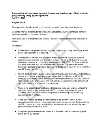 Proposal for a Professional Learning Community development of ...