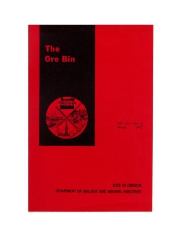 Ore Bin / Oregon Geology magazine / journal - Oregon Department ...