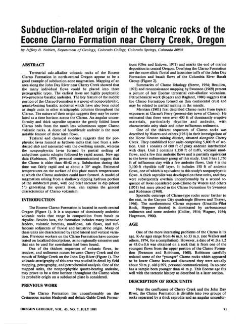 Vol.43, no.7 (July 1981) - Oregon Department of Geology and ...