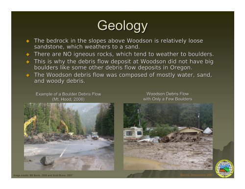 Woodson Debris Flow - Oregon Department of Geology and Mineral ...