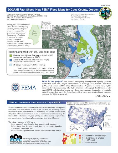 DOGAMI Fact Sheet: New FEMA Flood Maps for Coos County, Oregon