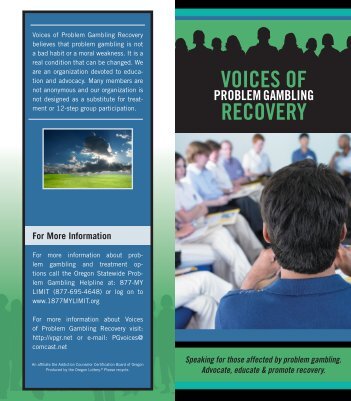 Voices on Problem Gambling Brochure - Oregon Lottery