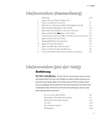 Inhaltsverzeichnis (Zusammenfassung) Inhaltsverzeichnis (jetzt aber ...