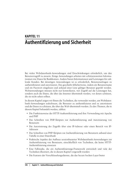 Kapitel 11: Authentifizierung und Sicherheit - beim O'Reilly Verlag