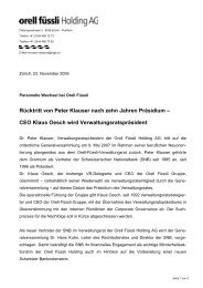 RÃ¼cktritt von Peter Klauser nach zehn Jahren PrÃ¤sidium CEO Klaus ...