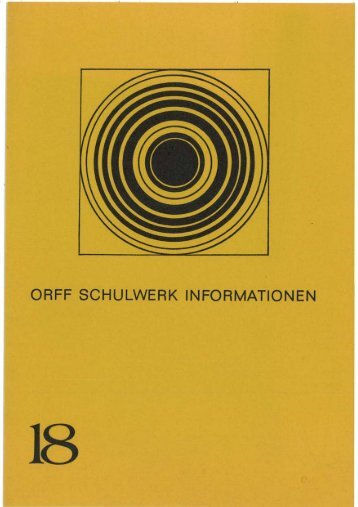 ORFF SCHULWERK INFORMATIONEN - Orff Schulwerk Forum Salzburg