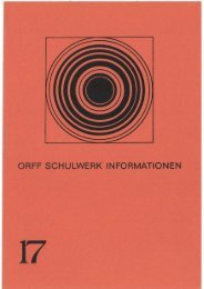 ORFF SCHULWERK INFORMATIONEN - Orff Schulwerk Forum Salzburg