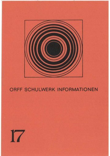 ORFF SCHULWERK INFORMATIONEN - Orff Schulwerk Forum Salzburg