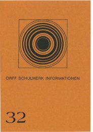 ORFF SCHULWERK INFORMATIONEN - Orff Schulwerk Forum Salzburg