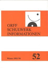 ORFF SCHULWERK , INFORMATIONEN - Orff Schulwerk Forum Salzburg