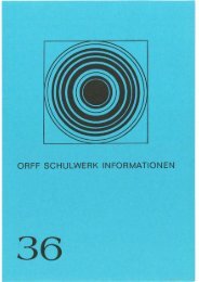 ORFF SCHULWERK INFORMATIONEN - Orff Schulwerk Forum Salzburg