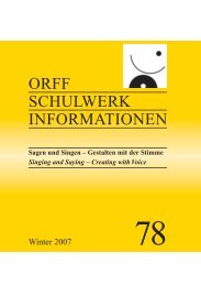 ORFF SCHULWERK INFORMATIONEN - Orff Schulwerk Forum Salzburg