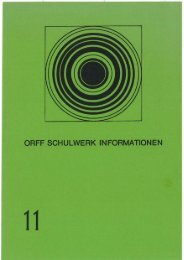 ORFF SCHULWERK INFORMATIONEN - Orff Schulwerk Forum Salzburg