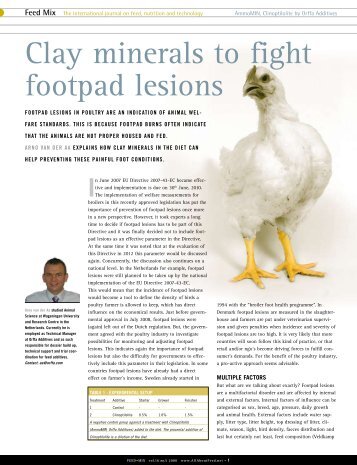 Clay minerals to fight footpad lesions - Orffa