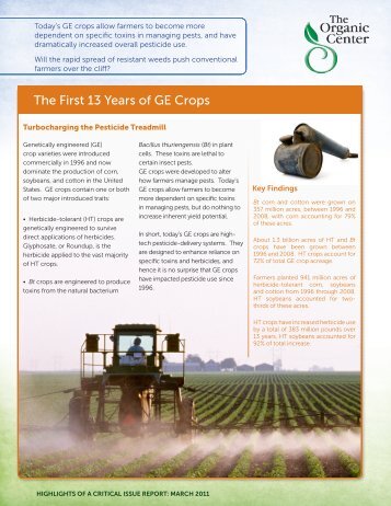 The First 13 Years of GE Crops - The Organic Center