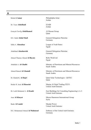 O - Arab-German Energy Forum Ghorfa eV - Ghorfa