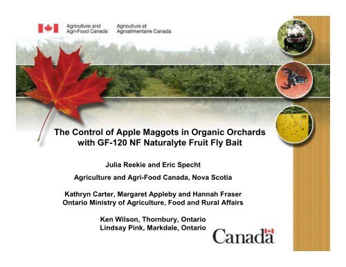 The Control of Apple Maggots in Organic Orchards with GF-120 NF ...