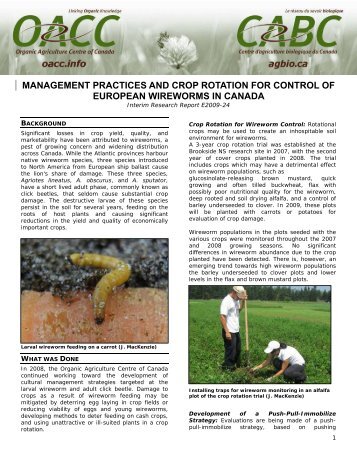 Management Practices and Crop Rotation for Control of European ...