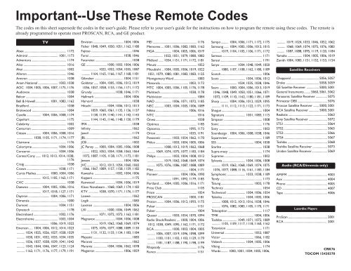 directv remote control code lookup