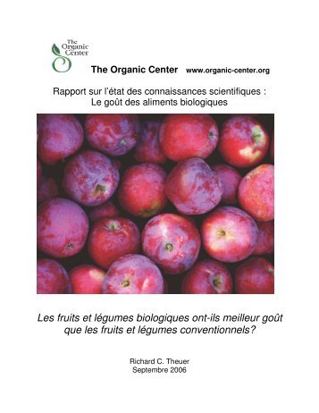 Le goÃ»t des aliments biologiques. - Centre d'agriculture biologique ...