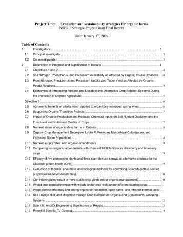 Transition and sustainability strategies for organic farms - Centre d ...