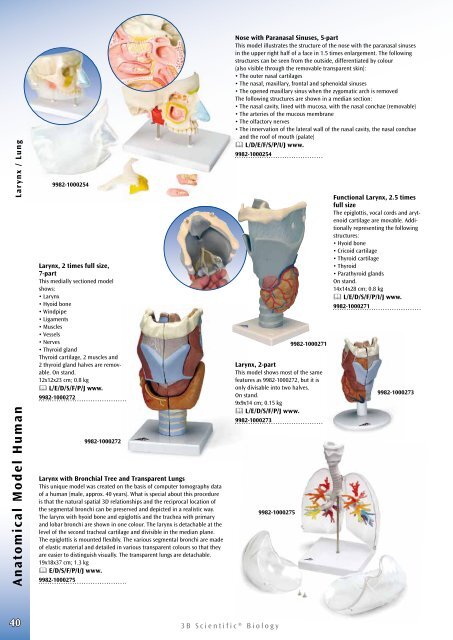 3B Scientific - Biology Catalog