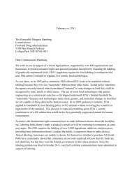 Draft Congressional Letter to FDA - Organic Consumers Association