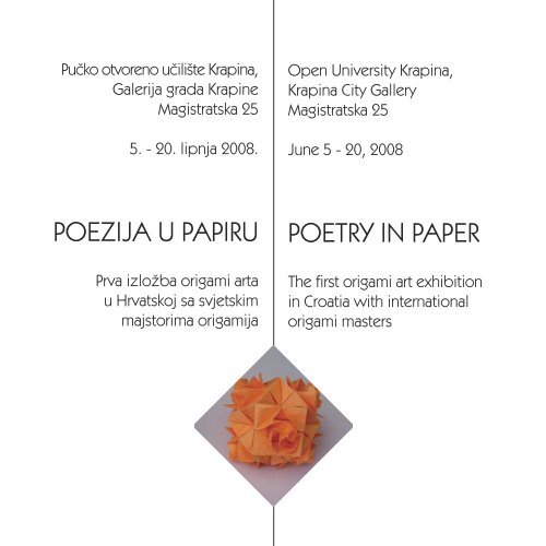 POETRY IN PAPER POEZIJA U PAPIRU - Organic Origami