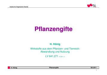 Pflanzengifte - Institut für Organische Chemie