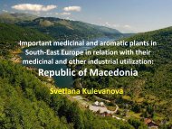 Important medicinal and aromatic plants in Southeast Europe and ...